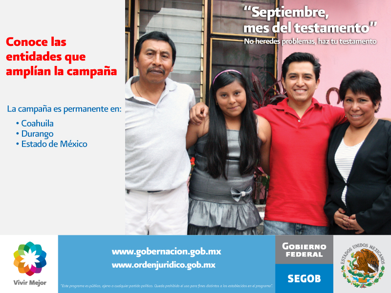 Septiembre Mes del testamento