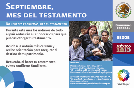 Septiembre Mes del testamento